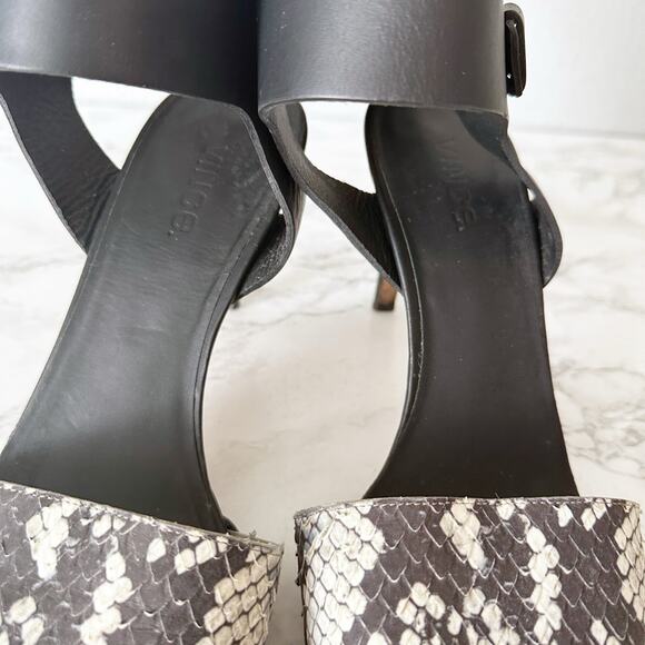 Vince Snake Leather Ankle Cuff Sandal Heels Women’s Size‎ 9.5 EU 41 ANTONIA - Picture 4 of 11